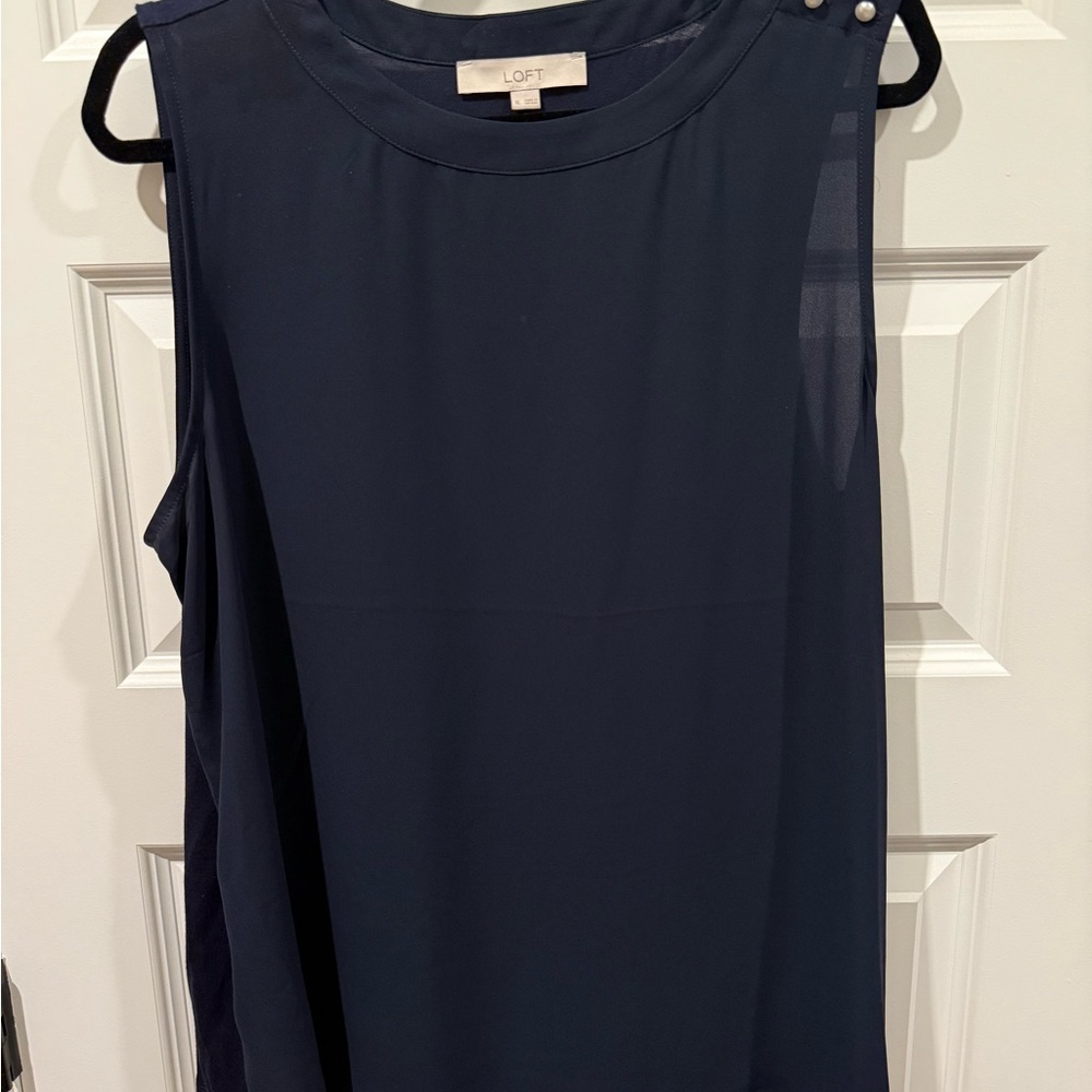 LOFT Dark Blue Sleeveless Tank Top